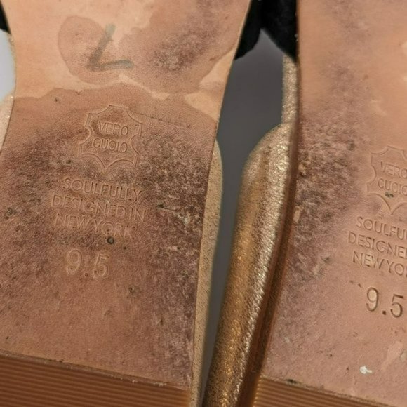 Matt Bernson dOrsay Flats 9.5 M Black Rose Gold Two Toned Snake Embossed Leather - Picture 12 of 14